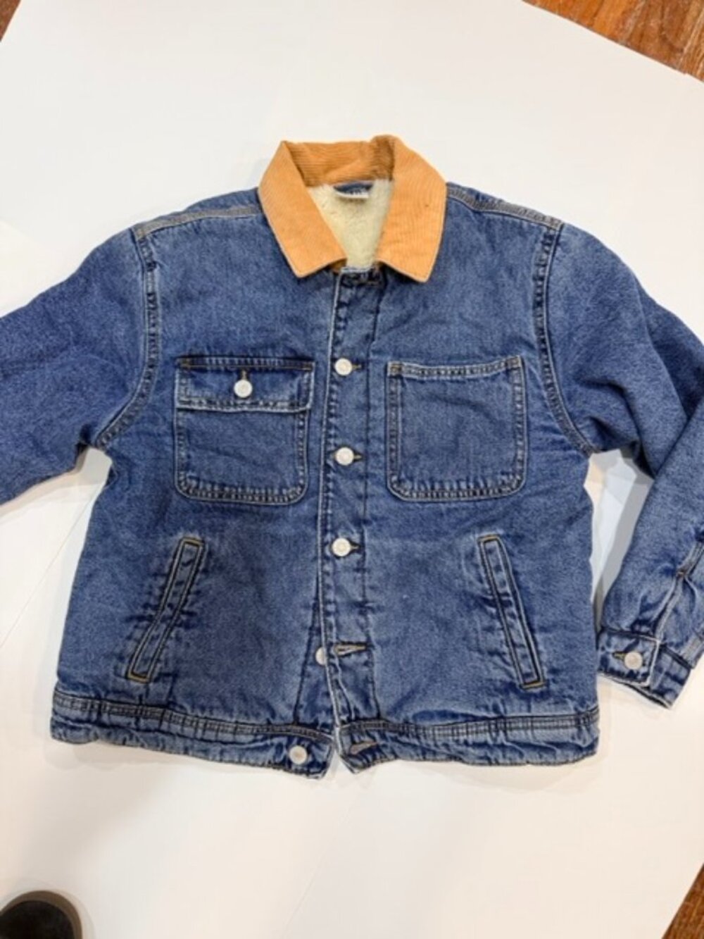 Zara Denim Sherpa Jacket